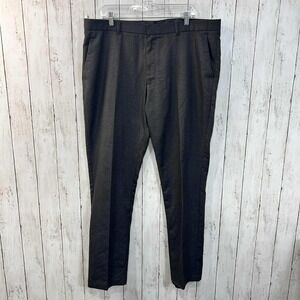 Perry Ellis Slim Fit Men's Gray Polyester Dress Pants Size 38x32